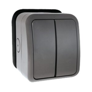 Click Essentials 2 Gang Outdoor Switch With 10 Amp Yok E