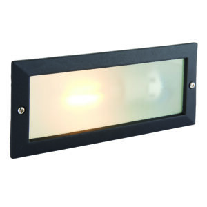 Brick Lights - Saxby Eco E27 Plain & Lourve Brick Light IP44 - Black (OL60AB)