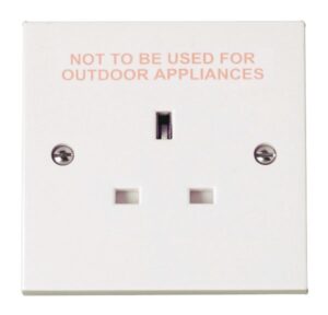 Click Polar 1 Gang 13A Socket Outlet Printed External Use Only