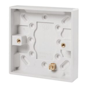 Click Polar 1 Gang 16Mm Deep Pattress Box With Brass Earth Terminal Fitted