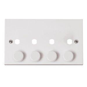 Click Polar Prw 4 Gang Double Dimmer Plate & Knobs
