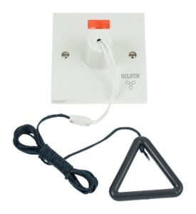 Click Scolmore - Click Polar 10A 3 Pole Pull-Cord Fan Isolation Switch With Grey Bangle (PRW208AG)