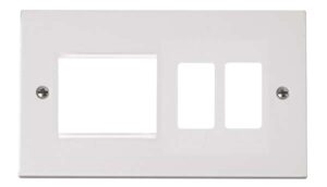 Click Polar Hotel Accessory Plate 2 Gang GridPro Frontplate With Twin New Media Aperture