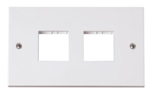 Click Scolmore - Click Polar 2 Gang Switch Plate With 4 Module Aperture (2 X 2) (PRW404)