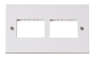 Click Scolmore - Click Polar 2 Gang Switch Plate With 6 Module Aperture (2 X 3) (PRW406)