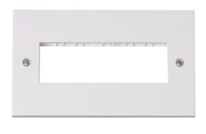Click Scolmore - Click Polar 2 Gang Switch Plate With 6 Module Aperture (6 In-Line) (PRW426)