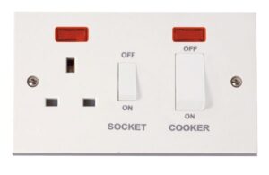Click Polar 45A Dp Switch 13A Dp Switched Socket Neons (White Rocker)