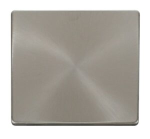 Click Scolmore - Click Definity 1 Gang Blank Plate Cover Plate Brushed Stainless (SCP060BS)