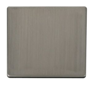 Click Scolmore - Click Definity 1 Gang Blank Plate Cover Plate Stainless Steel (SCP060SS)