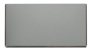 Click Scolmore - Click Definity 2 Gang Blank Plate Cover Plate Chrome (SCP061CH)