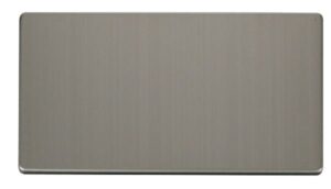 Click Scolmore - Click Definity 2 Gang Blank Plate Cover Plate Stainless Steel (SCP061SS)