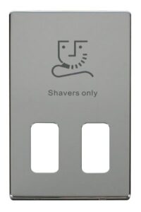 Click Scolmore - Click Definity Dual Voltage Shaver Socket Outlet Cover Plate Chrome (SCP100CH)