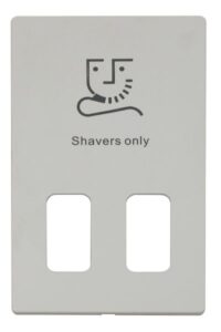 Click Scolmore - Click Definity Dual Voltage Shaver Socket Outlet Cover Plate White (SCP100PW)