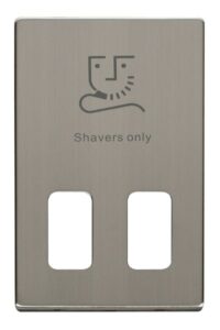Click Scolmore - Click Definity Dual Voltage Shaver Socket Outlet Cover Plate Stainless Steel (SCP100SS)