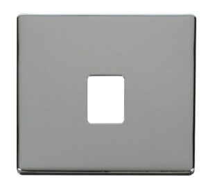 Click Scolmore - Click Definity Single Rj11/Rj45 Socket Outlet Cover Plate Chrome (SCP115CH)