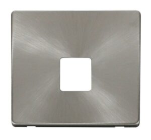 Click Scolmore - Click Definity Single Telephone Socket Cover Plate Brushed Stainless (SCP120BS)