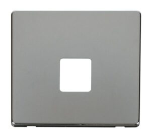 Click Scolmore - Click Definity Single Telephone Socket Cover Plate Chrome (SCP120CH)