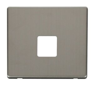 Click Scolmore - Click Definity Single Telephone Socket Cover Plate Stainless Steel (SCP120SS)