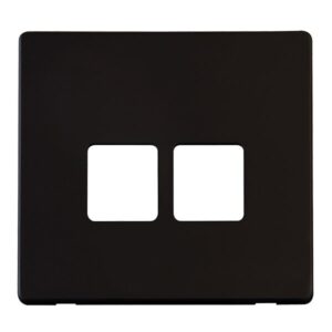 Click Scolmore - Click Definity Twin Telephone Skt Plate Mb (SCP121MB)
