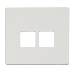 Click Scolmore - Click Definity Twin Telephone Skt Plate Mw (SCP121MW)