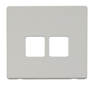 Click Scolmore - Click Definity Twin Telephone Socket Cover Plate White (SCP121PW)