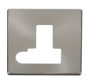 Click Scolmore - Click Definity Switched Connection Unit With Flex Outlet Cover Plate Brushed Stainless (SCP151BS)