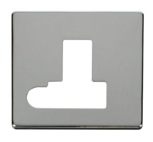 Click Scolmore - Click Definity Switched Connection Unit With Flex Outlet Cover Plate Chrome (SCP151CH)