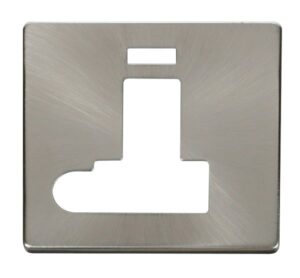 Click Scolmore - Click Definity Switched Conn. Unit With Flex Outlet & Neon Cover Plate Br. Stainless (SCP152BS)