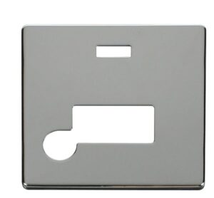 Click Scolmore - Click Definity Connection Unit With Flex Outlet & Neon Cover Plate Chrome (SCP153CH)