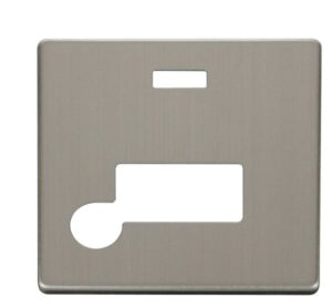 Click Scolmore - Click Definity Connection Unit With Flex Outlet & Neon Cover Plate Stainless Steel (SCP153SS)