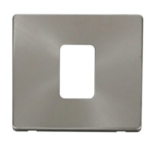 Click Scolmore - Click Definity 45A 1 Gang Plate Switch Cover Plate Brushed Stainless (SCP200BS)