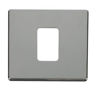 Click Scolmore - Click Definity 45A 1 Gang Plate Switch Cover Plate Chrome (SCP200CH)