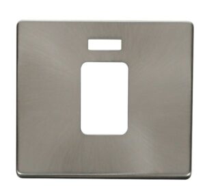 Click Scolmore - Click Definity 45A 1 Gang Plate Switch With Neon Cover Plate Brushed Stainless (SCP201BS)