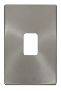 Click Scolmore - Click Definity 45A 2 Gang Plate Switch Cover Plate Brushed Stainless (SCP202BS)