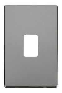 Click Scolmore - Click Definity 45A 2 Gang Plate Switch Cover Plate Chrome (SCP202CH)