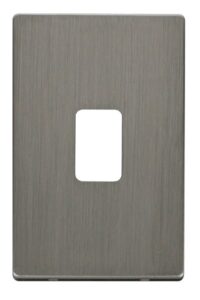Click Scolmore - Click Definity 45A 2 Gang Plate Switch Cover Plate Stainless Steel (SCP202SS)