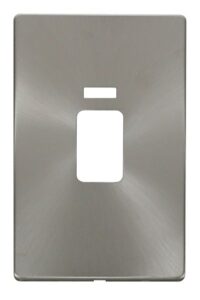 Click Scolmore - Click Definity 45A 2 Gang Plate Switch With Neon Cover Plate Brushed Stainless (SCP203BS)