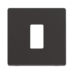 Click Scolmore - Click GridPro 1 Gang GridPro Frontplate Black (SCP20401BK)