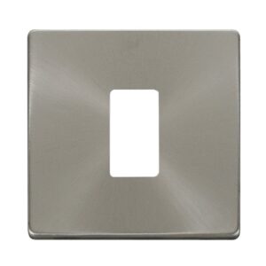 Click Scolmore - Click GridPro 1 Gang GridPro Frontplate Brushed Stainless (SCP20401BS)