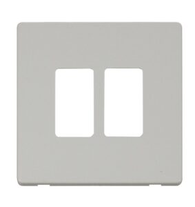 Click Scolmore - Click GridPro 2 Gang GridPro Frontplate White (SCP20402PW)