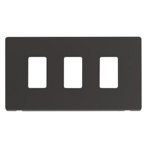 Click Scolmore - Click GridPro 3 Gang GridPro Frontplate Black (SCP20403BK)