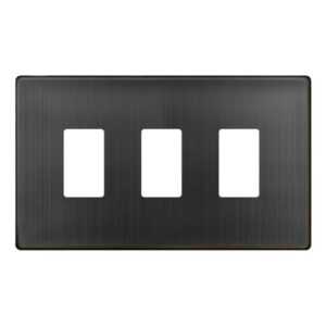 Click Scolmore - Click GridPro 3 Gang GridPro Cover Plate Matt Bronze (SCP20403BZ)