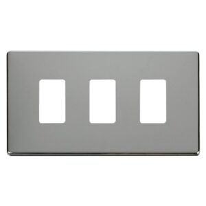 Click Scolmore - Click GridPro 3 Gang GridPro Frontplate Polished Chrome (SCP20403CH)