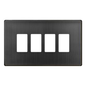 Click Scolmore - Click GridPro 4 Gang GridPro Cover Plate Matt Bronze (SCP20404BZ)