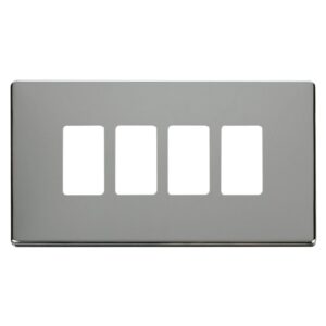 Click Scolmore - Click GridPro 4 Gang GridPro Frontplate Polished Chrome (SCP20404CH)