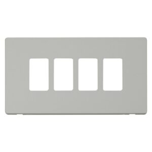 Click Scolmore - Click GridPro 4 Gang GridPro Frontplate White (SCP20404PW)