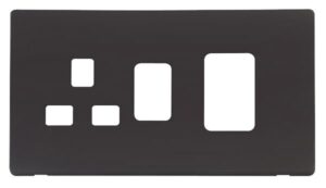 Click Scolmore - Click Definity 45A Switch 13A Switched Socket Cover Plate Black (SCP204BK)