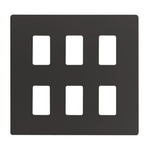 Click Scolmore - Click GridPro 6 Gang GridPro Frontplate Black (SCP20506BK)