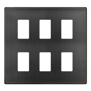 Click Scolmore - Click GridPro 6 Gang GridPro Cover Plate Matt Bronze (SCP20506BZ)