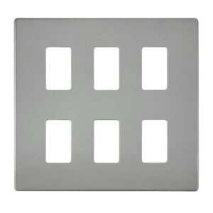 Click Scolmore - Click GridPro 6 Gang GridPro Frontplate Polished Chrome (SCP20506CH)